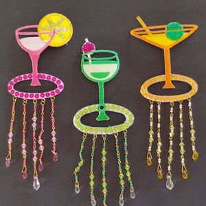 Sequined & Beaded Iron On Appliques Bundle of 3